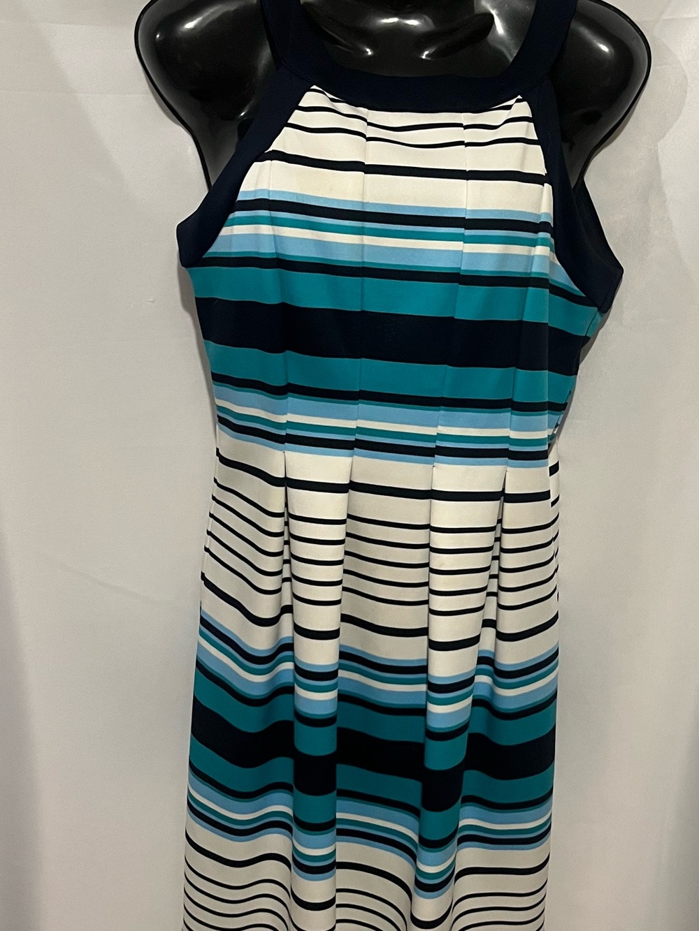 Enfocus blue and white Striped cutaway sleeve summer Dress size 8